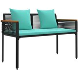  Vanjska klupa Crna i Tirkizna 117 x 54 x 74.5 cm poliratan | shoptok.hr