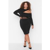 Trendyol Curve Black Cut Out Detailed Knitted Dress Cene