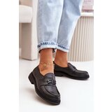 Zazoo 20102 Stylish Patent Leather Loafers on Chunky Platform Black | Shoptok.si
