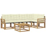 vidaXL Zunanja garnitura za sedenje z blazino 6 pcs Bela in krem, (5000282608) | Shoptok.si