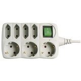 Emos PODALJŠEK S STIKALOM 3 ŠUKO + 4 EURO VTIČ 1.5M H05VV-F 3G1.0 PVC SIV Cene