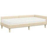  Kutni krevetni okvir s madracem s madracem 2 pcs Krema tkanina | Eponuda.ba