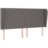  Uzglavlje s ušima sivo 203x23x118/128 cm od umjetne kože | shoptok.hr
