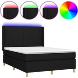  Box spring postelja z vzmetnico LED črna 140x200 cm blago, (20846772) | Shoptok.si