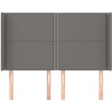  Uzglavlje s ušima tamnosivi 147x16x118/128 cm od tkanine | shoptok.hr