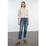Trendyol dark Blue High Waist Slim Mom Jeans