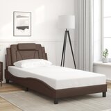  Okvir za krevet Viana bez madraca smeđi 100x200 cm od umjetne kože | shoptok.hr