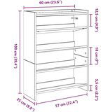 vidaXL Stalak za cipele boja staro drvo 80x25x61,5cm konstruirano drvo | shoptok.hr