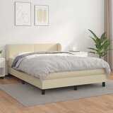  s oprugama i madracem krem 140 x 190 cm od umjetne kože | shoptok.hr