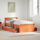 Maison Chic Posteljni okvir - Enojna postelja - Postelja za odrasle brez vzmetnice z vzglavjem 100x200 cm borovina-J8258, (21775672) | Shoptok.si