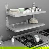 Maison Chic Dvodelna Stenska polica - Viseča Polica nerjaveče jeklo 100x30 cm, (21784728) | Shoptok.si