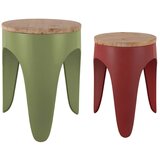 Leitmotiv Rdeči/zeleni kovinski stolčki v kompletu 2 ks Double Funky – Cene