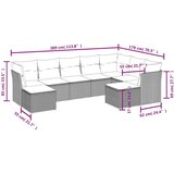  9-dijelni set vrtnih sofa s jastucima crni od poliratana | shoptok.hr