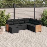 vidaXL 7-dijelni set vrtnih sofa od poliratana s jastucima crni | shoptok.hr