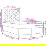 Box Spring Krevet s Madracem &amp LED Bež 120x200 cm Tkanina | shoptok.hr
