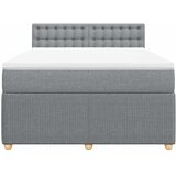  Krevet box spring s madracem svjetlosivi 140x200 cm od tkanine | shoptok.hr