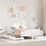 vidaXL Posteljni okvir brez vzmetnice bel 140x200 cm trdna borovina Cene