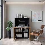 P & B PISALNIK leseni material antracit, barve kostanja | Shoptok.si