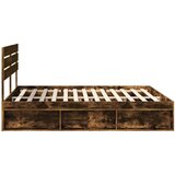  Okvir za krevet s uzglavljem Dimljeni hrast 180 x 200 cm | shoptok.hr