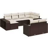 vidaXL 10-dijelni set vrtnih sofa od poliratana s jastucima smeđi | shoptok.hr