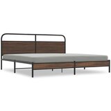 Metalni okvir kreveta bez madraca smeđa boja hrasta 183x213 cm | shoptok.hr