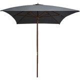 Vanjski suncobran s drvenim stupom 200 x 300 cm antracit | shoptok.hr