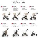 Qplay tricikl za decu 8u1 Comfo Max Brown, 10m+ | ePonuda.com