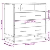  Ormar s ladicama smeđi hrast 70x41x70 cm izrađeno drvo | shoptok.hr