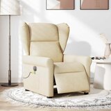 Maison Chic Električni masažni stol - Relax naslanjač krem blago, (22062201) | Shoptok.si