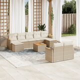 vidaXL 10-dijelni set vrtnih sofa s jastucima bež od poliratana | shoptok.hr