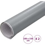 vidaXL Folije za automobil 2 kom 4D srebrne 100 x 150 cm + 50 x 150 cm | shoptok.hr