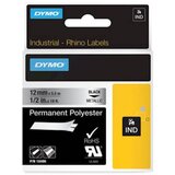 Dymo Trak Rhino Polyester 18486, 12 mm / 5.5 m (črno/metalni), original Cene