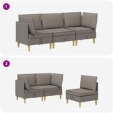  Set namještaja za dnevni boravak 3 pcs Sivosmeđa Tkanina | shoptok.hr