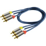 Home RCA stereo kabl, 3xRCA muški, 3xRCA muški, premium kv., 1.0m - A 4-1M, Teget | Eponuda.ba