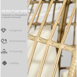  Pletena stolica u izgledu ratana mekani jastuci za sjedenje aluminijski okvir kaki + bež 105 x 90 x 148 cm | shoptok.hr