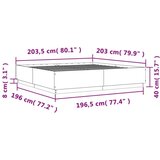  Okvir za krevet smeđi hrast 200 x 200 cm konstruirano drvo | shoptok.hr