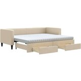  Izvlečna dnevna postelja s predali krem 80x200 cm bla | Shoptok.si
