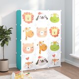 vidaXL Kockasta omarica za otroke z 12 kockami zelena PP | Shoptok.si
