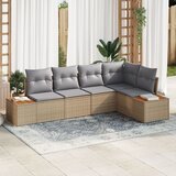 vidaXL 5-delni vrtni kavč set z blazinami Bež poli ratan akacija | Shoptok.si