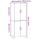  Omare 2 kosa Črna Oreh 69,5x34x180 cm Inženirski les, (22046474) | Shoptok.si