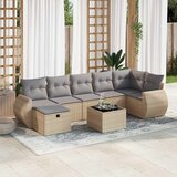 Maison Chic Seti vrtnega pohištva - Vrtna garnitura - Vrtni pohištvo set 8-delna z blazinami bež poli ratan, (21800842) | Shoptok.si