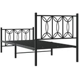  Metalni okvir kreveta uzglavlje i podnožje crni 75x190 cm | shoptok.hr