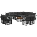  Set vanjskih sofa 13 pcs Crna i tamno siva Poliester - Crna i tamno siva sa stolom | shoptok.hr