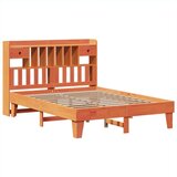  Posteljni okvir brez vzmetnice voščeno rjav 140x190 cm borovina, (21607051) | Shoptok.si