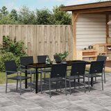  Set 5 Črna PE Ratan, Prašno lakirano jeklo 54 x 62,5 x 89 cm, (22087403) | Shoptok.si