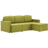 vidaXL Trosed modularni kavč z ležiščem zelen iz blaga, (20925474) | Shoptok.si