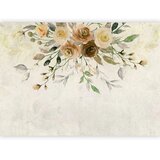  Foto tapeta - Summer bloom - retro floral motif with flowers and leaves with patterns 200x140 | shoptok.hr