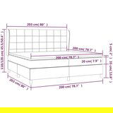  Box spring postelja z vzmetnico temno siva 200x200 cm blago, (20761123) | Shoptok.si