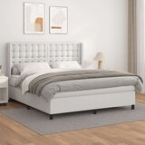  Krevet s oprugama i madracem bijeli 160x200 cm od umjetne kože | shoptok.hr
