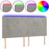 Maison Chic led posteljno vzglavje - vzglavna omarica - nočna omarica svetlo sivo 180x5x118/128 cm žamet, (21713183) | Shoptok.si